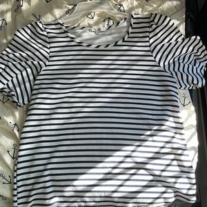 Navy blue and white shirt . Mostly for business casual . Size L 12-14